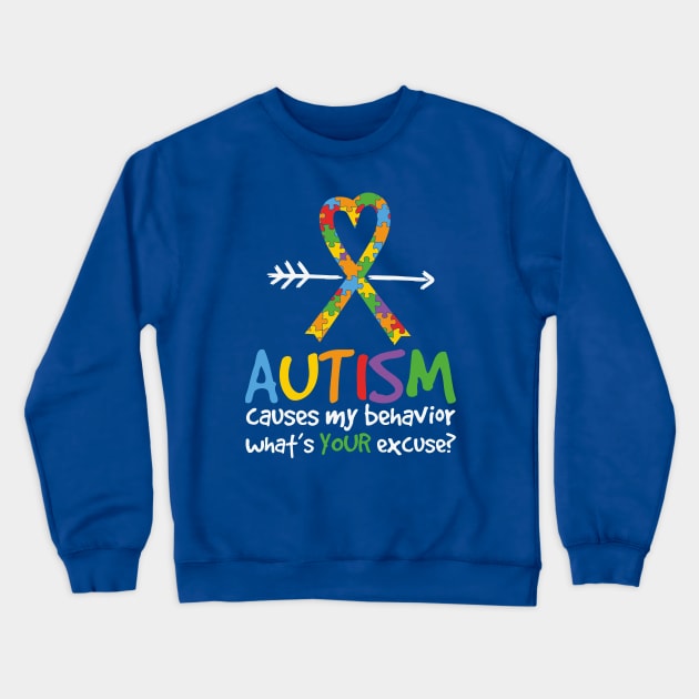Autism Awareness Day - Go Blue for Autism Crewneck Sweatshirt by Peter the T-Shirt Dude
